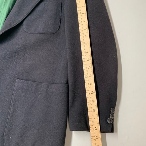Banana Republic Men Coat M Black Wool Adventure Outfitters Vintage 90s Overcoat - Picture 7 of 12